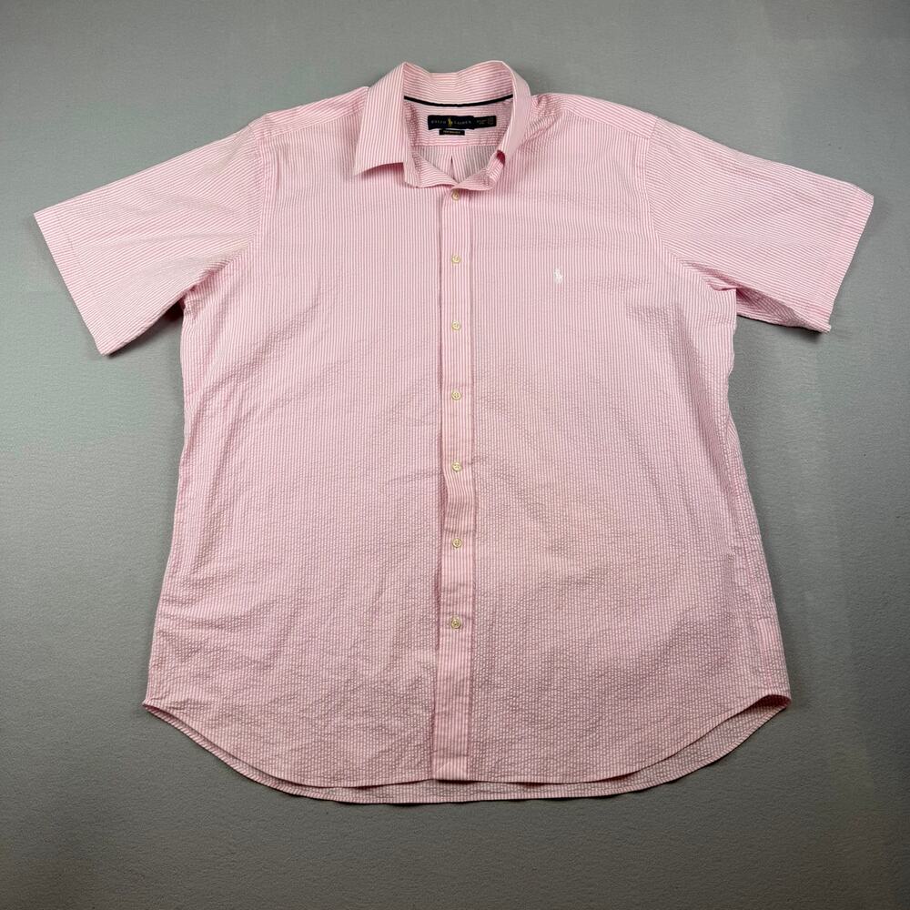 Ralph Lauren Performance Pink Stripe Shirt 2XL
